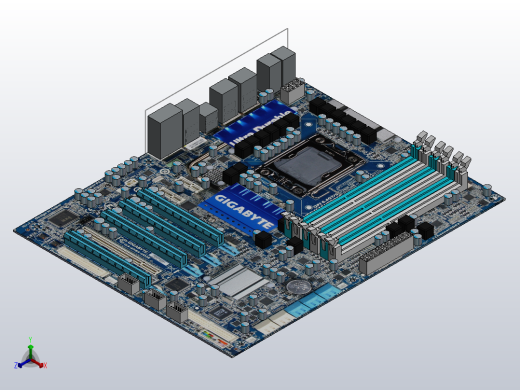 技嘉X58a-UD3R主板LGA1366正等轴测缩略图