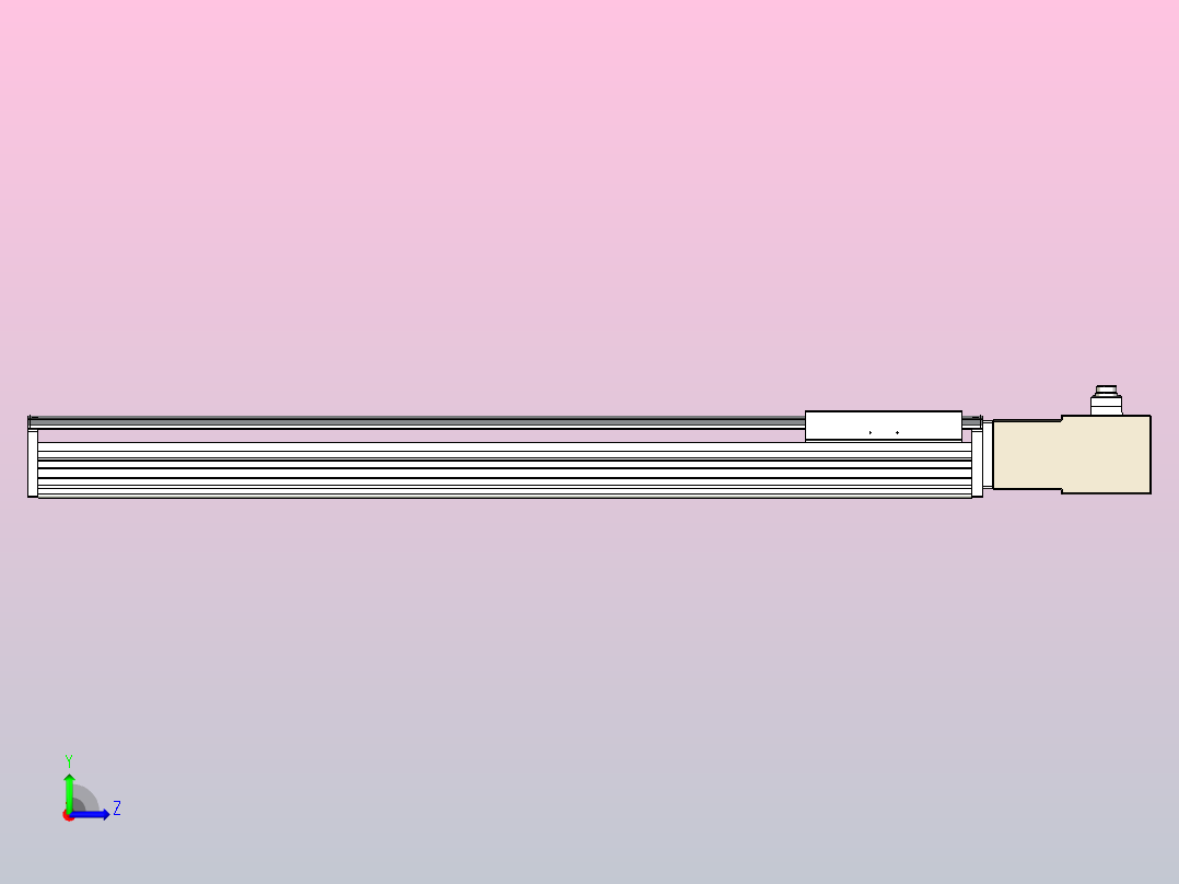 皮带直线轴半封闭可选导轨TPA-HNB-220D-176-L1000-ML-C-P1K-N3左视图