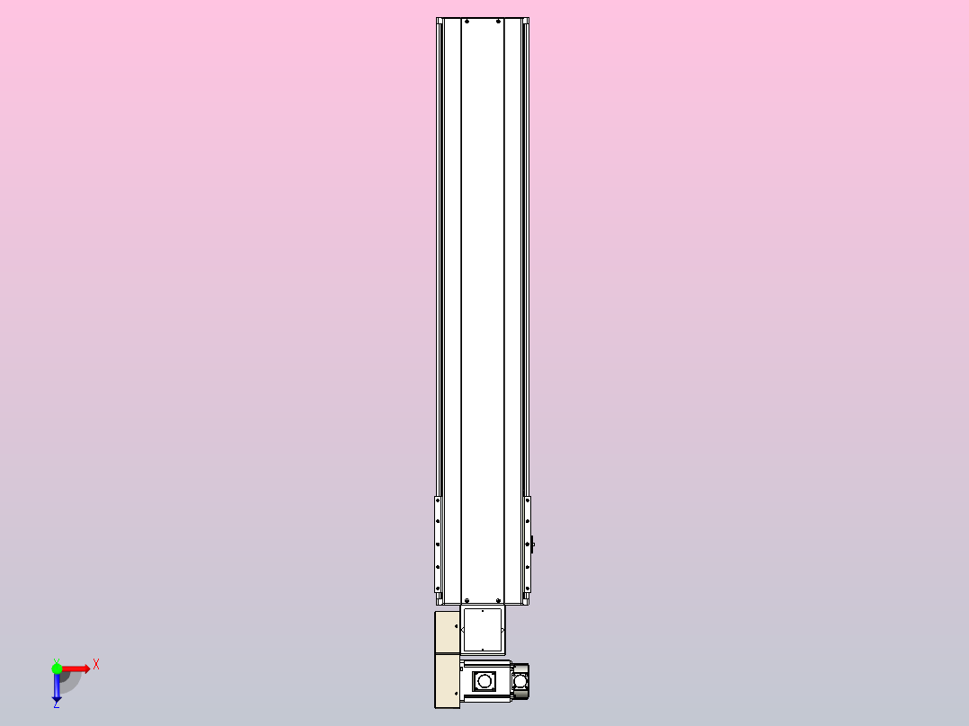 皮带直线轴半封闭可选导轨TPA-HNB-220D-176-L1000-ML-C-P1K-N3俯视图