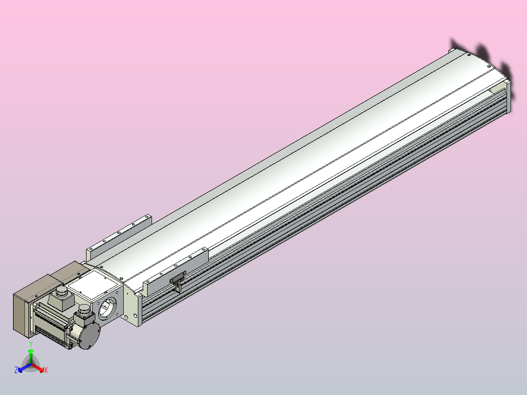皮带直线轴半封闭可选导轨TPA-HNB-220D-176-L1000-ML-C-P1K-N3正等轴测图