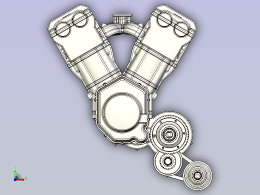 V4摩托车发动机前视缩略图