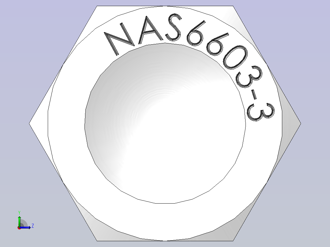 NAS 螺栓 10-32左视图