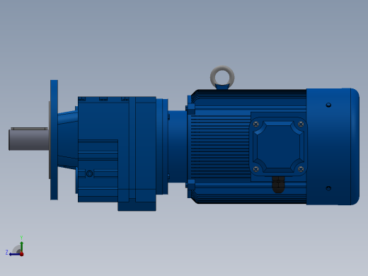 RF57法兰轴伸式安装斜齿轮减速机RF57-Y1.5-4P-90L-M1-0°-Φ200右视缩略图