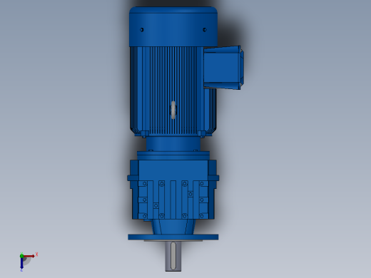 RF57法兰轴伸式安装斜齿轮减速机RF57-Y1.5-4P-90L-M1-0°-Φ200俯视缩略图