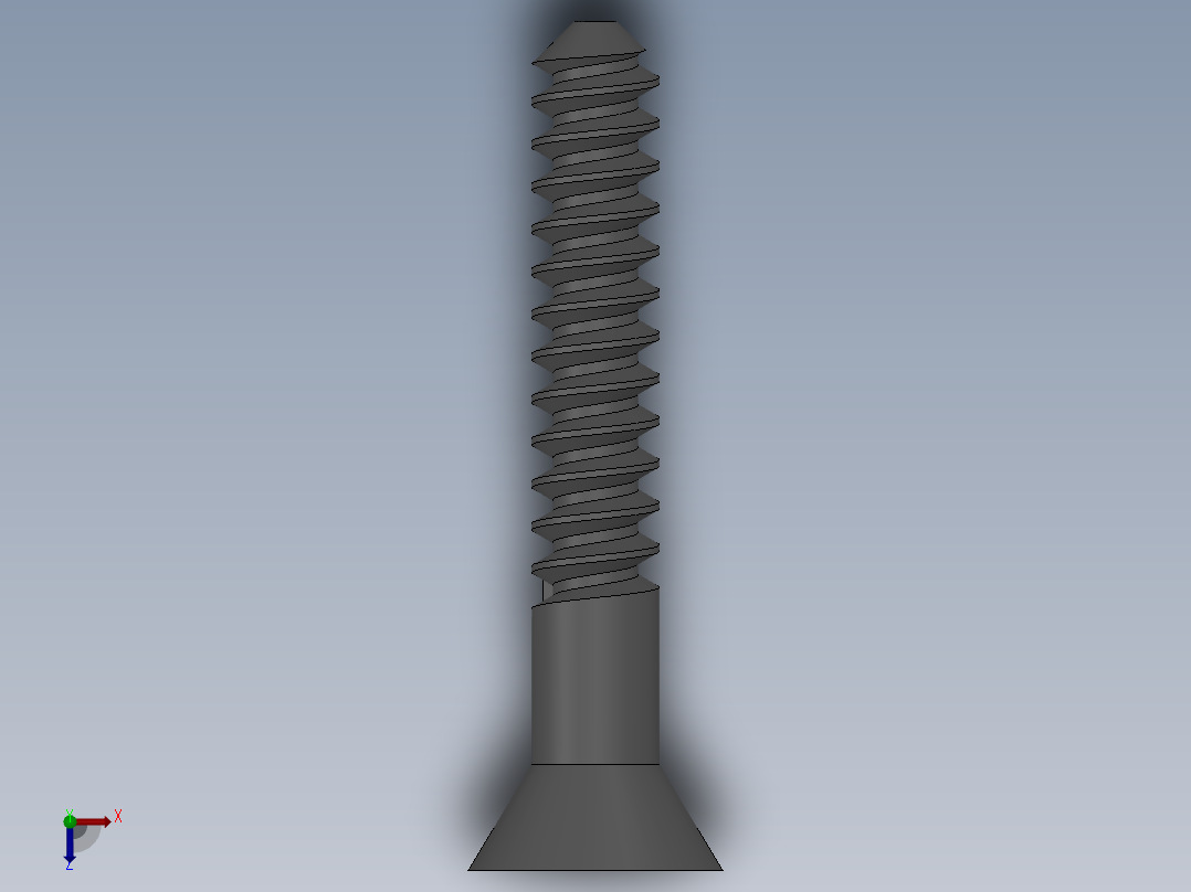 螺丝钉3D模型俯视图