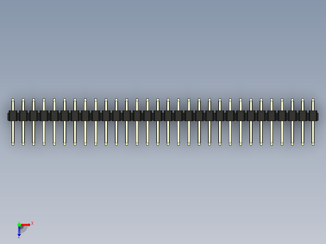 彩色公头100mil（2.54mm）系列-DS1021_black_3x30p_100mil_Type1_rev1.0俯视图