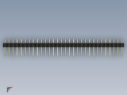 彩色公头100mil（2.54mm）系列-DS1021_black_3x30p_100mil_Type1_rev1.0俯视缩略图