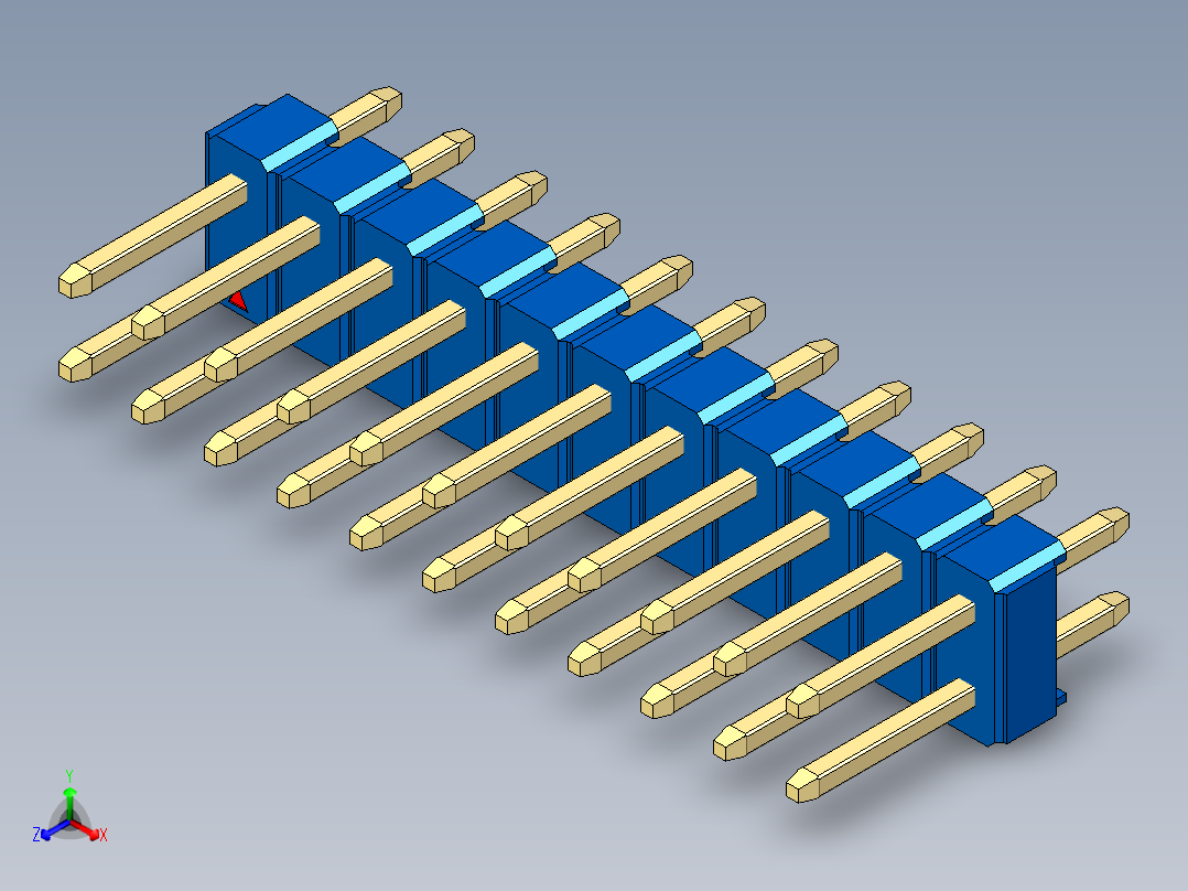 彩色公头100mil（2.54mm）系列-DS1021_blue_2x11p_100mil_Type1_rev1.0