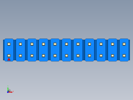 彩色公头100mil（2.54mm）系列-DS1021_blue_2x11p_100mil_Type1_rev1.0前视缩略图