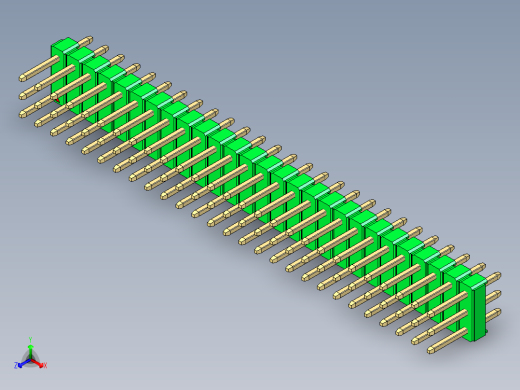 彩色公头100mil（2.54mm）系列-DS1021_green_3x27p_100mil_Type1_rev1.0