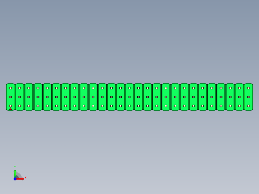 彩色公头100mil（2.54mm）系列-DS1021_green_3x27p_100mil_Type1_rev1.0前视缩略图