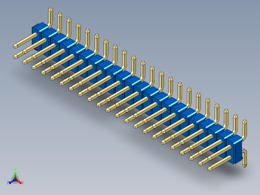 彩色公排针 100mil 2.54mm 系列-DS1022_blue_44p_100mil_TypeSMT_rev1.0