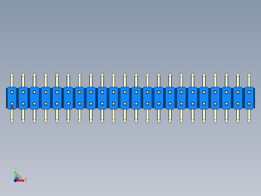 彩色公排针 100mil 2.54mm 系列-DS1022_blue_44p_100mil_TypeSMT_rev1.0前视缩略图