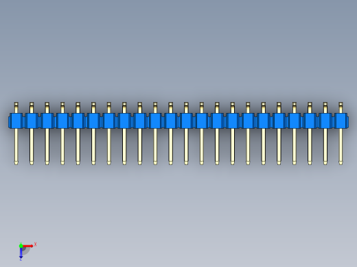 彩色公排针 100mil 2.54mm 系列-DS1022_blue_44p_100mil_TypeSMT_rev1.0俯视缩略图