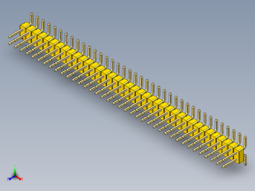 彩色公排针 100mil 2.54mm 系列-DS1022_yellow_76p_100mil_TypeSMT_rev1.0