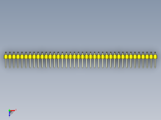 彩色公排针 100mil 2.54mm 系列-DS1022_yellow_76p_100mil_TypeSMT_rev1.0俯视缩略图