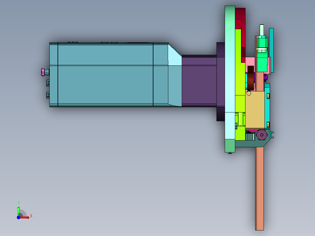 PPU90度微型高速凸轮机构拾放模组前视图
