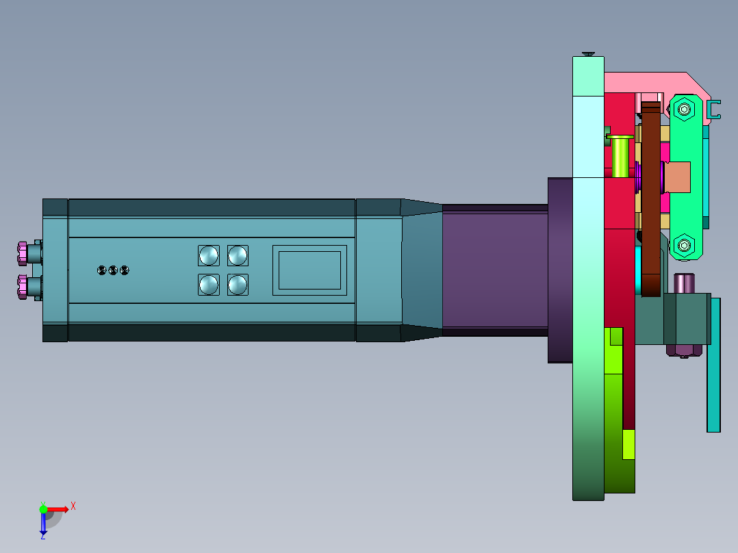 PPU90度微型高速凸轮机构拾放模组俯视图