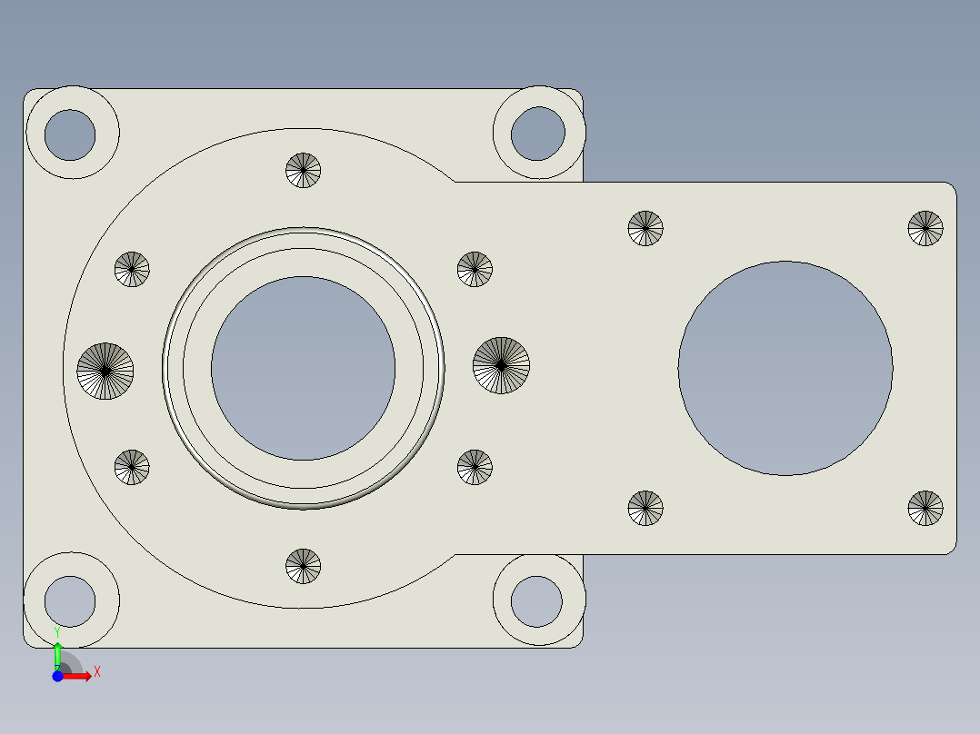 阀腔零件镗φ100H8孔夹具设计前视图