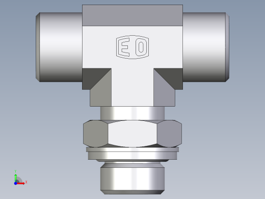 卡套式工业通用硬管接头EO_Adjustable_locknut_branch_tee_TEE10SROMDCF前视缩略图