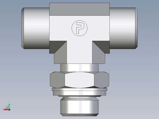 卡套式工业通用硬管接头EO_Adjustable_locknut_branch_tee_TEE10SROMDCF后视缩略图