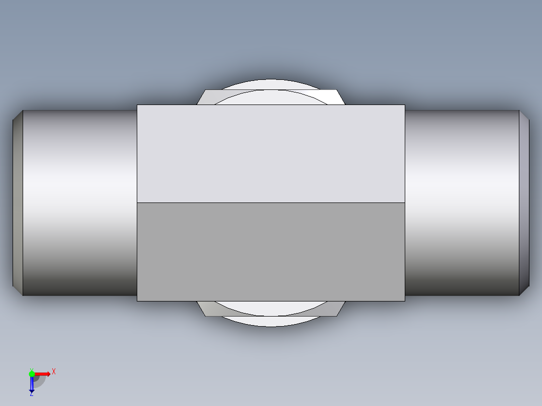 卡套式工业通用硬管接头EO_Adjustable_locknut_branch_tee_TEE10SROMDCF俯视图