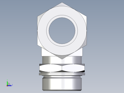 卡套式工业通用硬管接头EO_Adjustable_locknut_branch_tee_TEE38SMCF左视缩略图