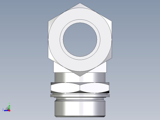 卡套式工业通用硬管接头EO_Adjustable_locknut_branch_tee_TEE38SMCF右视缩略图