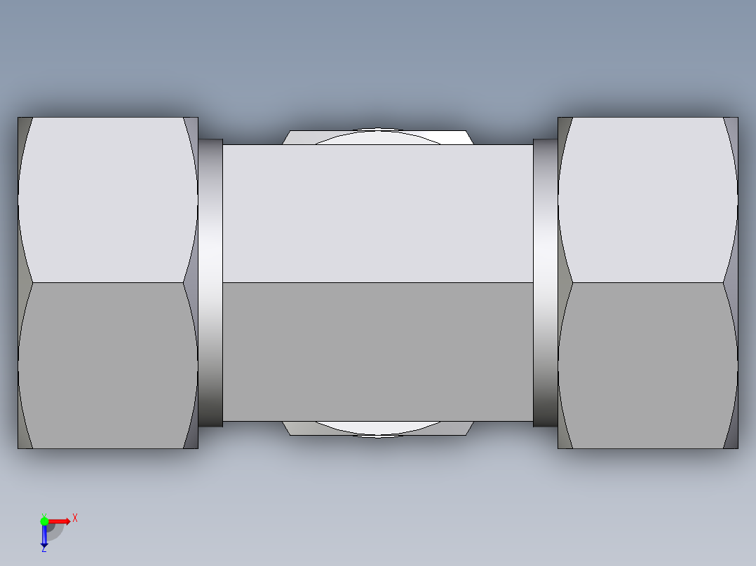 卡套式工业通用硬管接头EO_Adjustable_locknut_branch_tee_TEE38SMCF俯视图