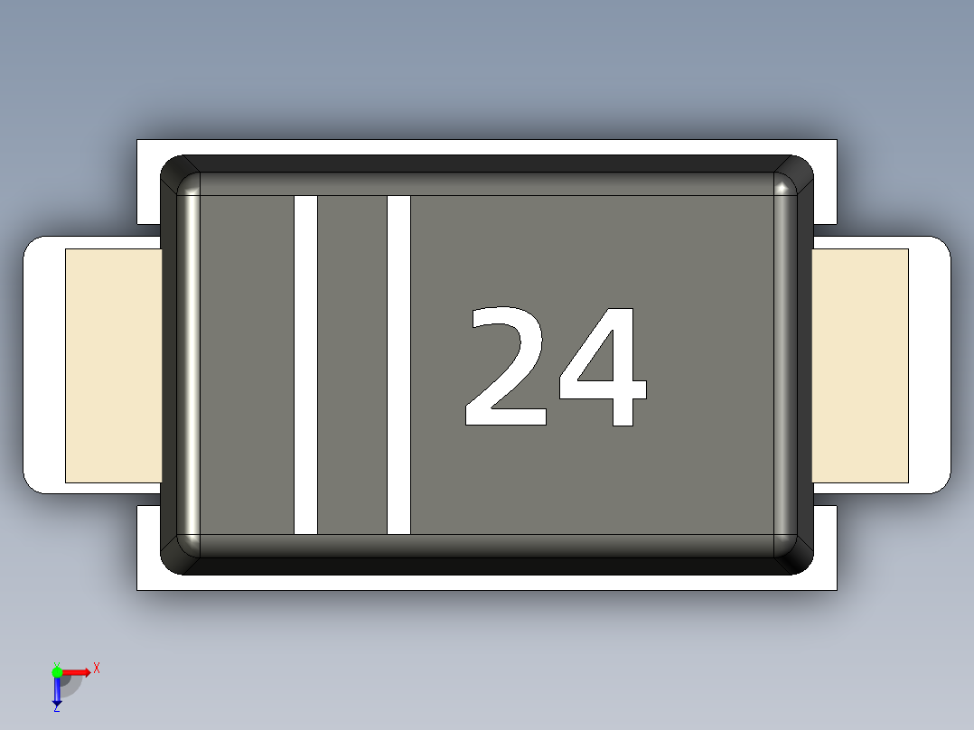 元器件3D封装sod12337俯视图