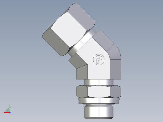 卡套式工业通用硬管接头EO_Adjustable_locknut_45_deg_elbow_VEE12ZSRCF后视缩略图