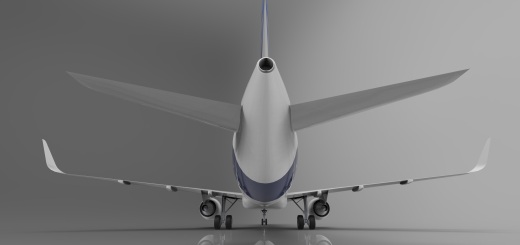 F 空客A320飞机 鲨鱼鳍翼尖小翼 起落架 3D建模 缩略图