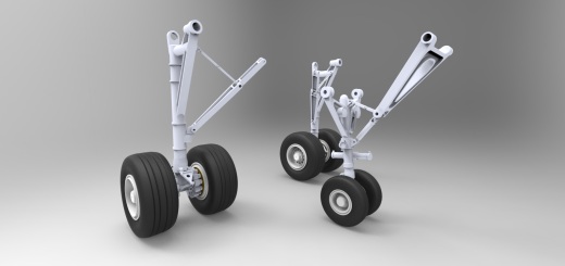 F 空客A320飞机 鲨鱼鳍翼尖小翼 起落架 3D建模 缩略图