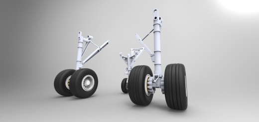F 空客A320飞机 鲨鱼鳍翼尖小翼 起落架 3D建模 缩略图