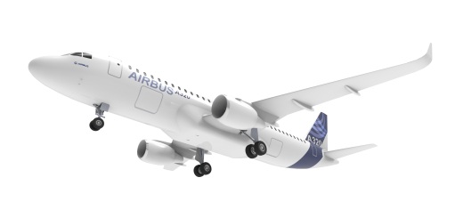 F 空客A320飞机 鲨鱼鳍翼尖小翼 起落架 3D建模 缩略图