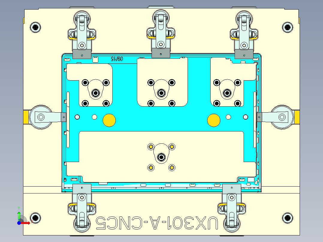 UX301-A-笔记本CNC工装夹具三维模型CNC5-7-15前视图