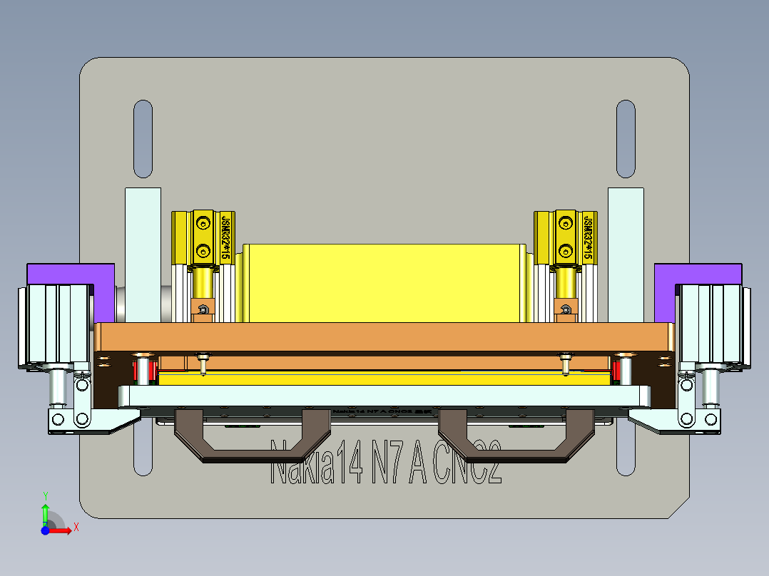 笔记本屏幕外壳侧铣台阶面程序模型前视图