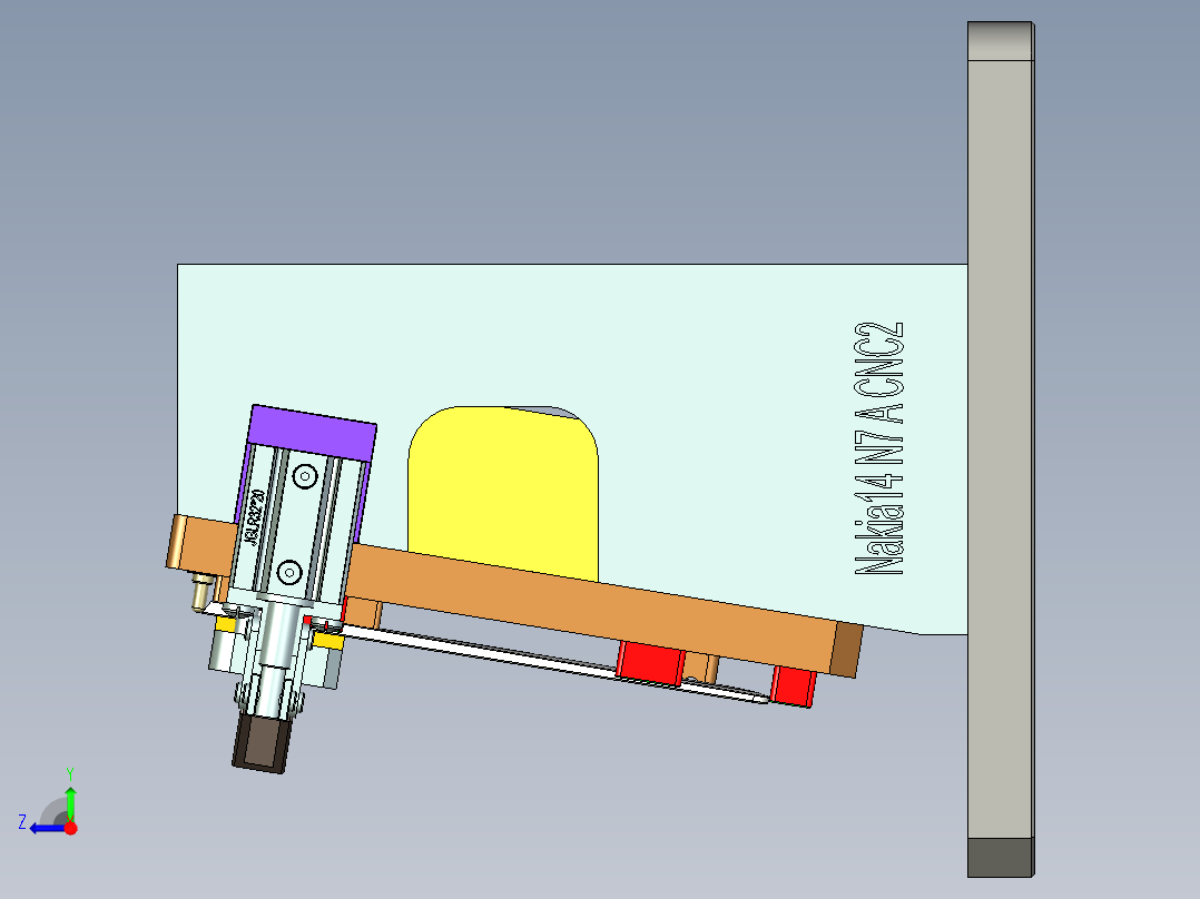 笔记本屏幕外壳侧铣台阶面程序模型右视图