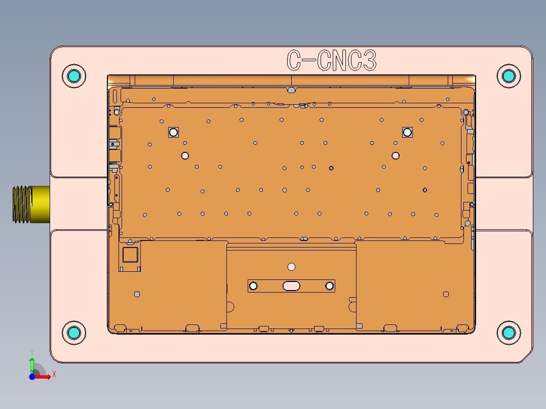 电脑外壳铣内腔治具前视图