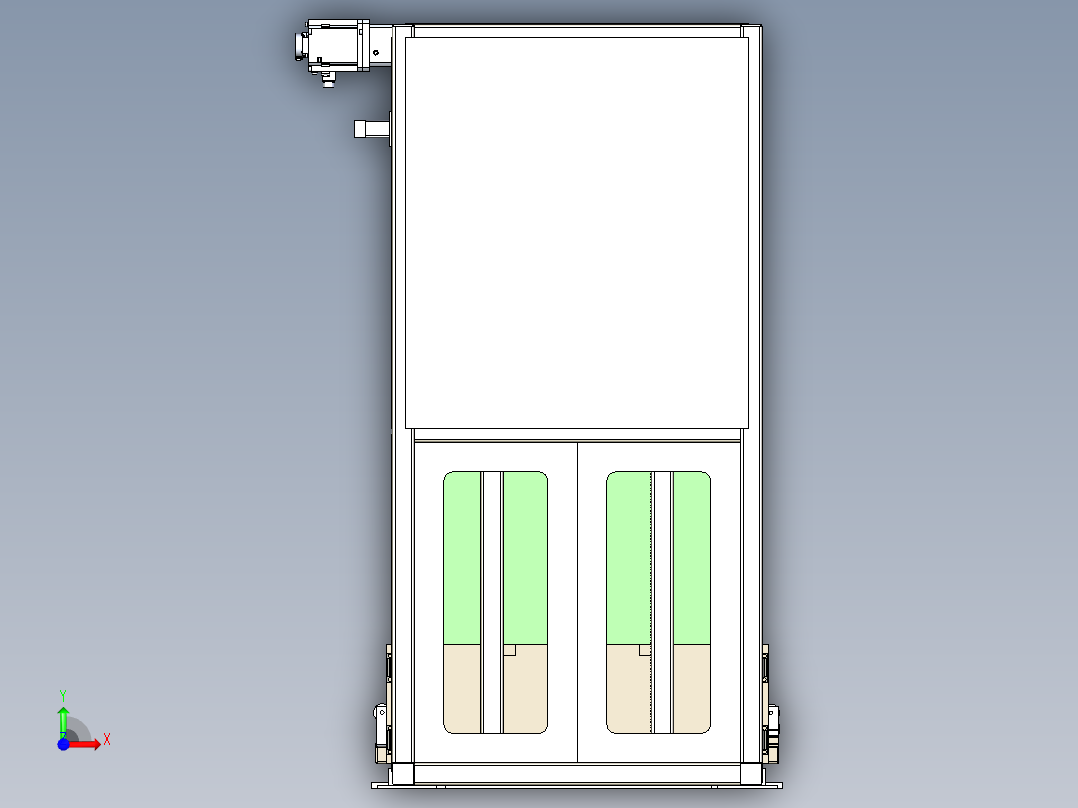 自动升降机、滚筒升降前视图