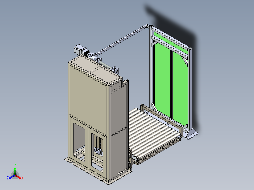 自动升降机、滚筒升降正等轴测图