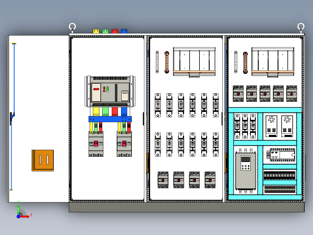 三柜组装刀开关控制柜 55158前视图