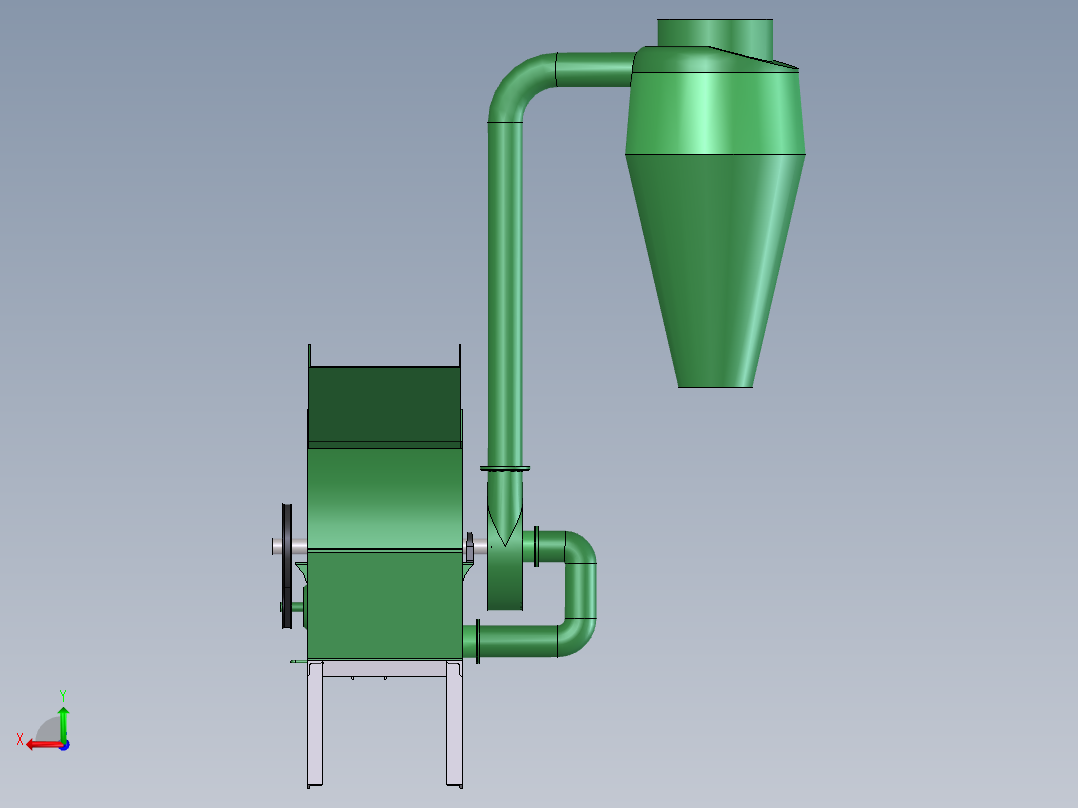 锤式粉碎机后视图