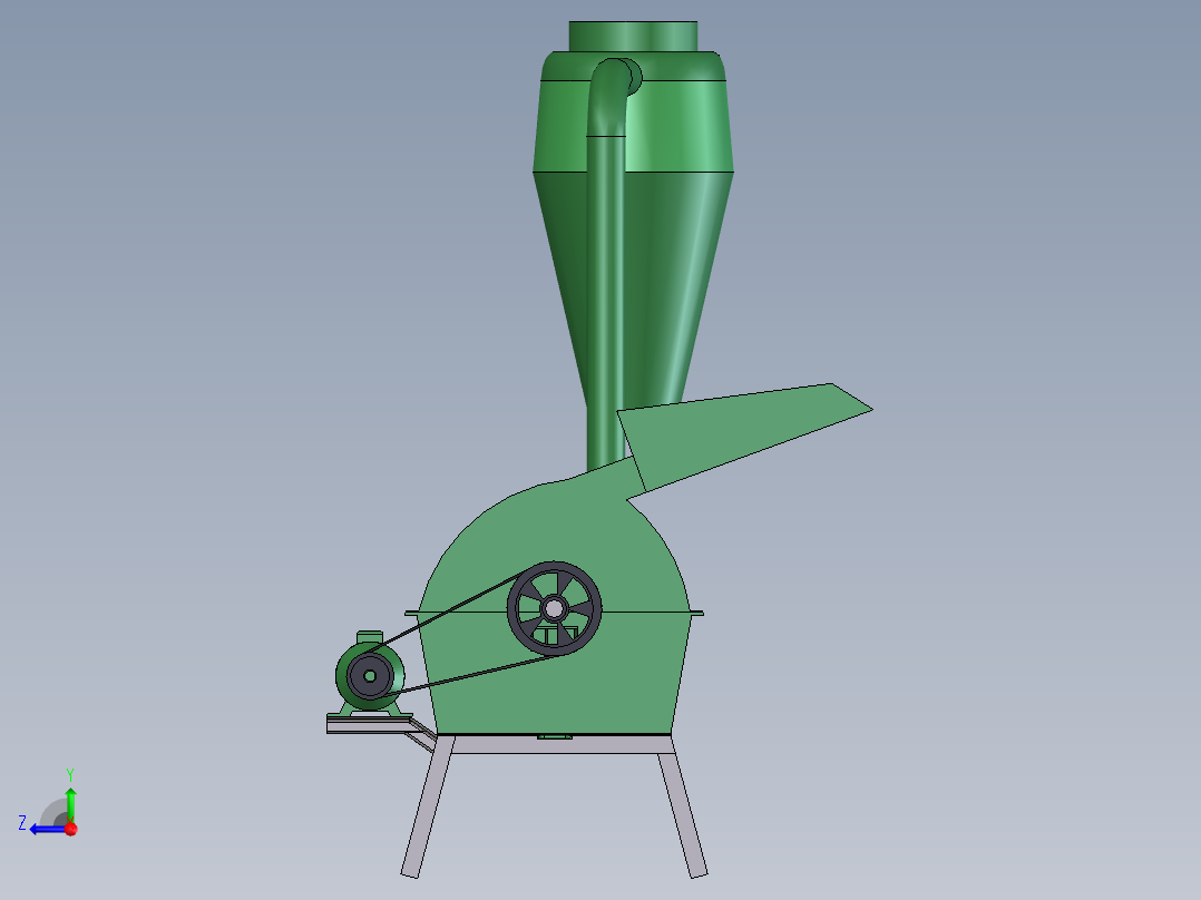 锤式粉碎机右视图