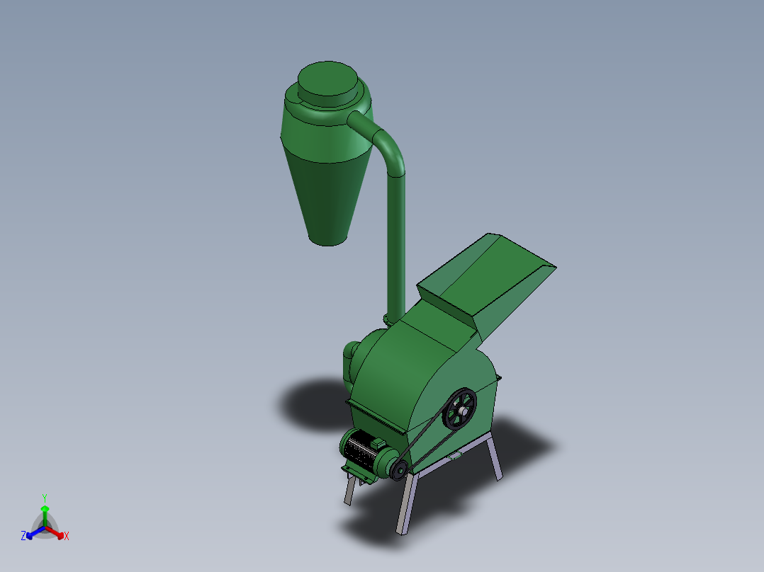 锤式粉碎机正等轴测图