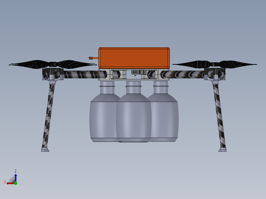 带水瓶的无人机机身