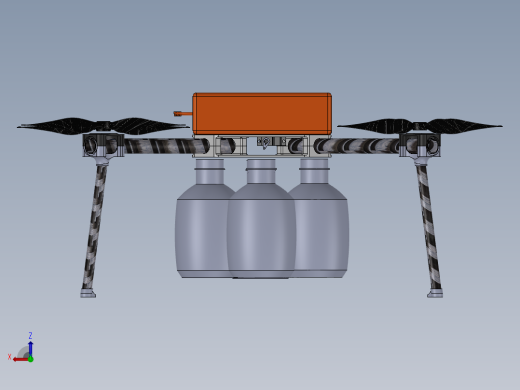 带水瓶的无人机机身