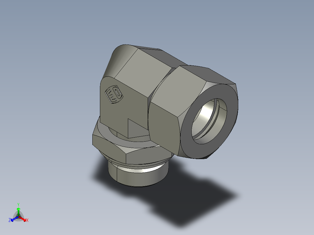WEE直角液压接头WEE22LRA3C_2正等轴测图