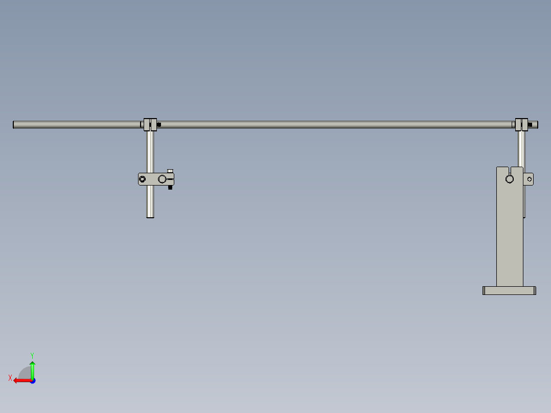 RS-滚胶机第一段宽度调节杆组合后视图