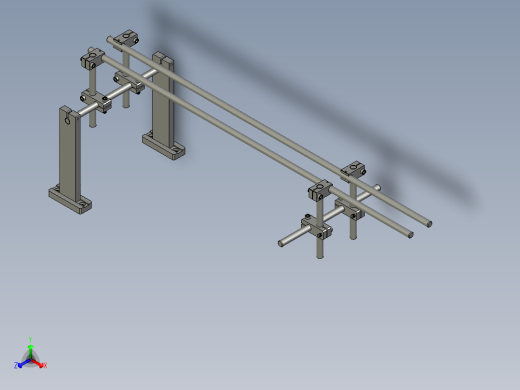 RS-滚胶机第一段宽度调节杆组合正等轴测缩略图